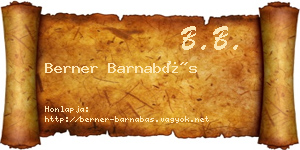 Berner Barnabás névjegykártya